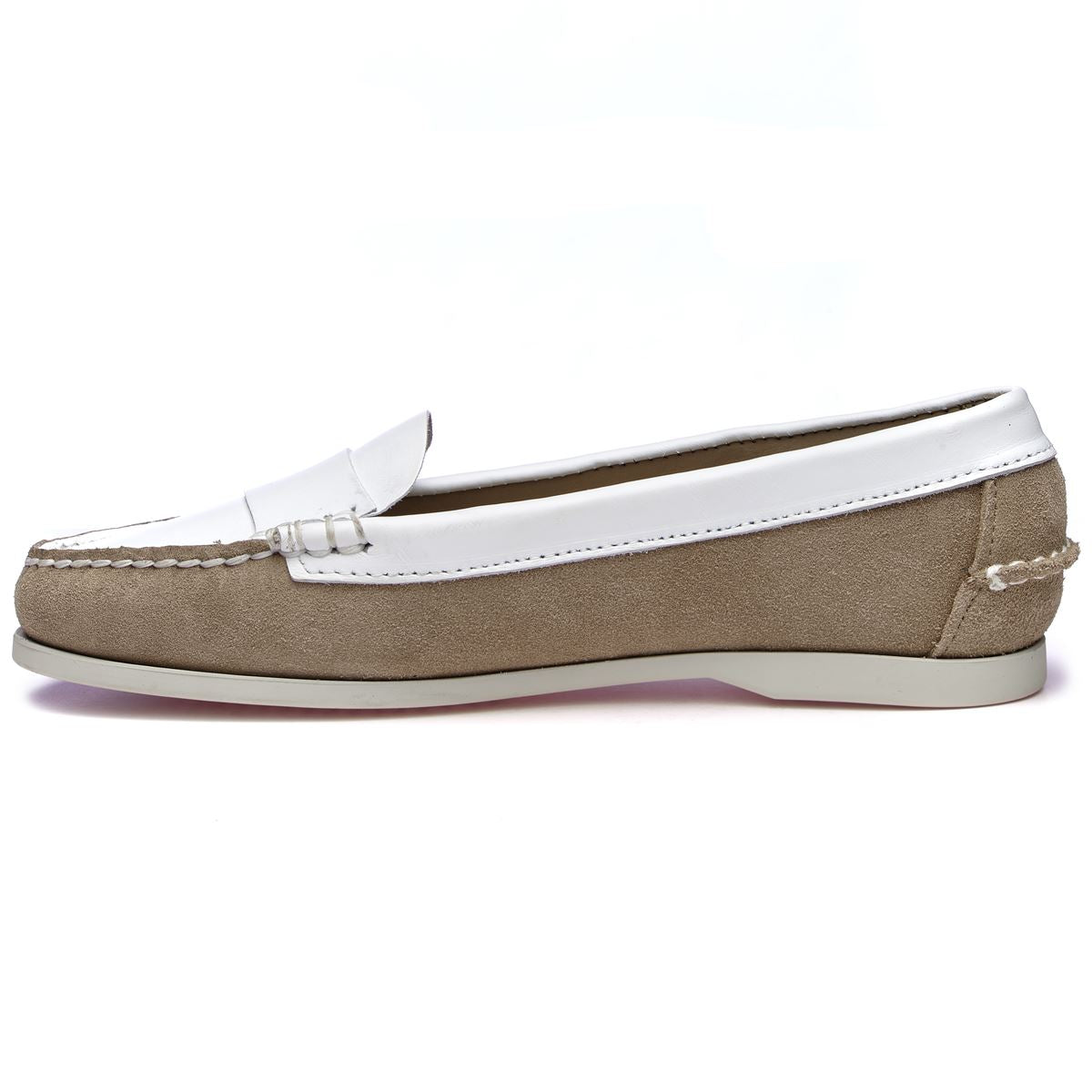 CAROLINE SUEDE LEA - BEIGE WHITE